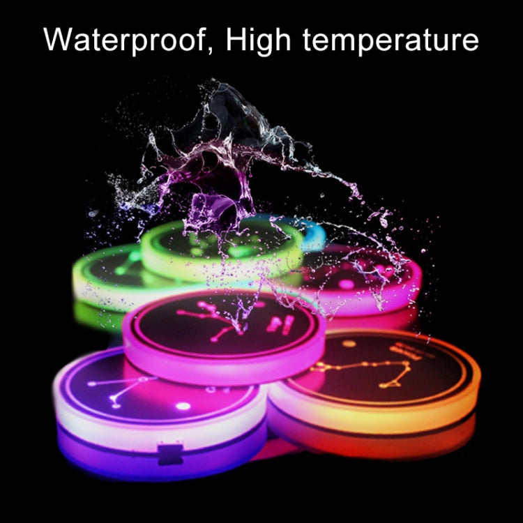 Car Constellation Series AcrylicColorful USB Charger Water Cup Groove LED Atmosphere Light