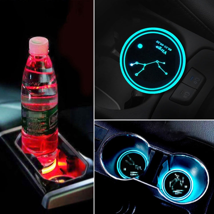 Car Constellation Series AcrylicColorful USB Charger Water Cup Groove LED Atmosphere Light