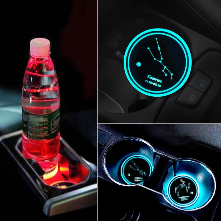 Car Constellation Series AcrylicColorful USB Charger Water Cup Groove LED Atmosphere Light