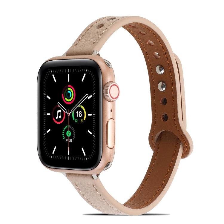 Double Rivets Leather Watchband for Apple Watch Series