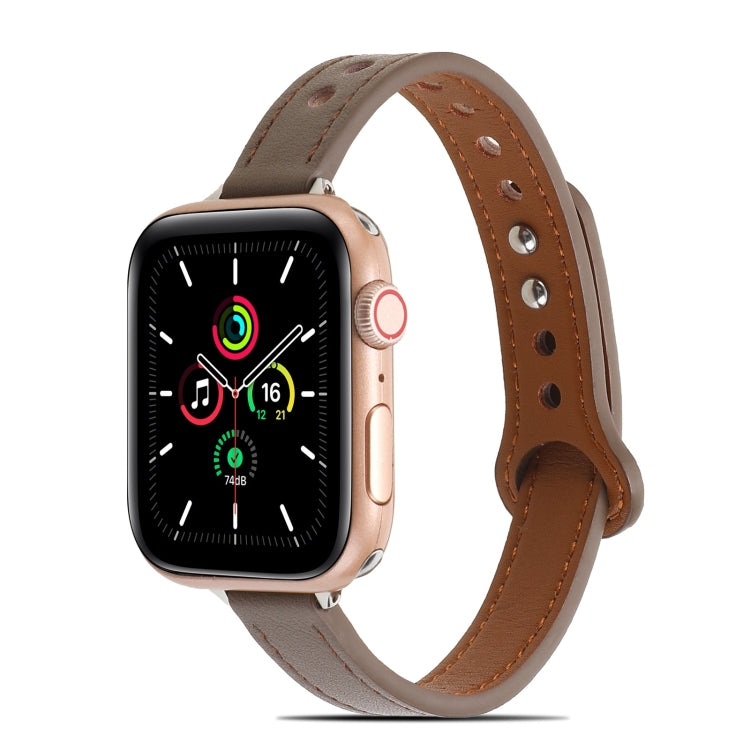 Double Rivets Leather Watchband for Apple Watch Series