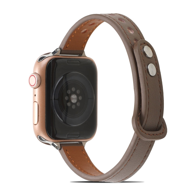 Double Rivets Leather Watchband for Apple Watch Series