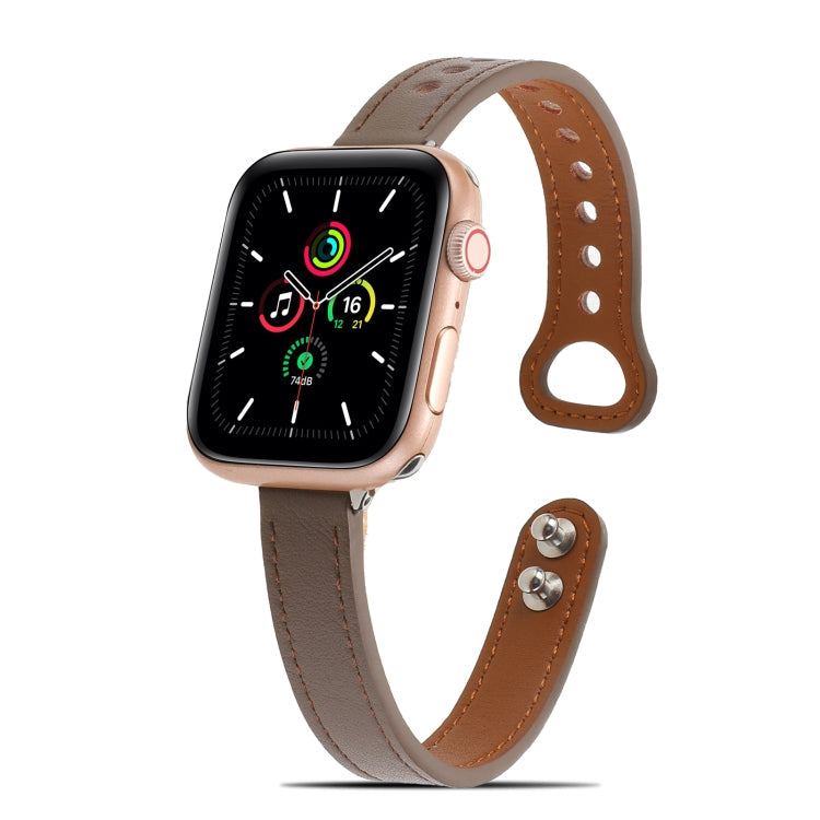 Double Rivets Leather Watchband for Apple Watch Series