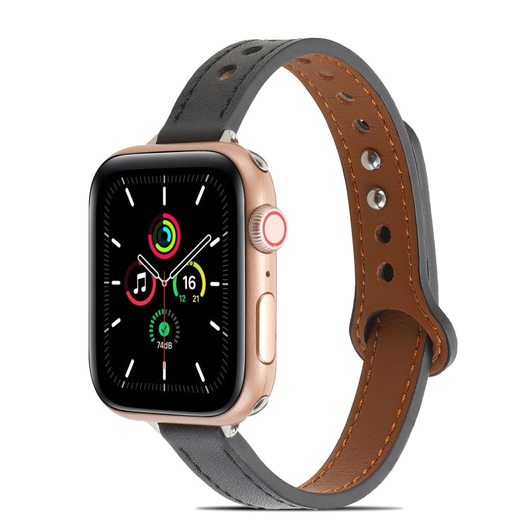 Double Rivets Leather Watchband for Apple Watch Series