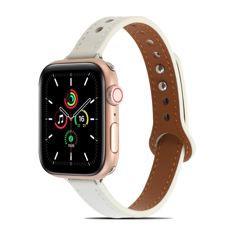 Double Rivets Leather Watchband for Apple Watch Series