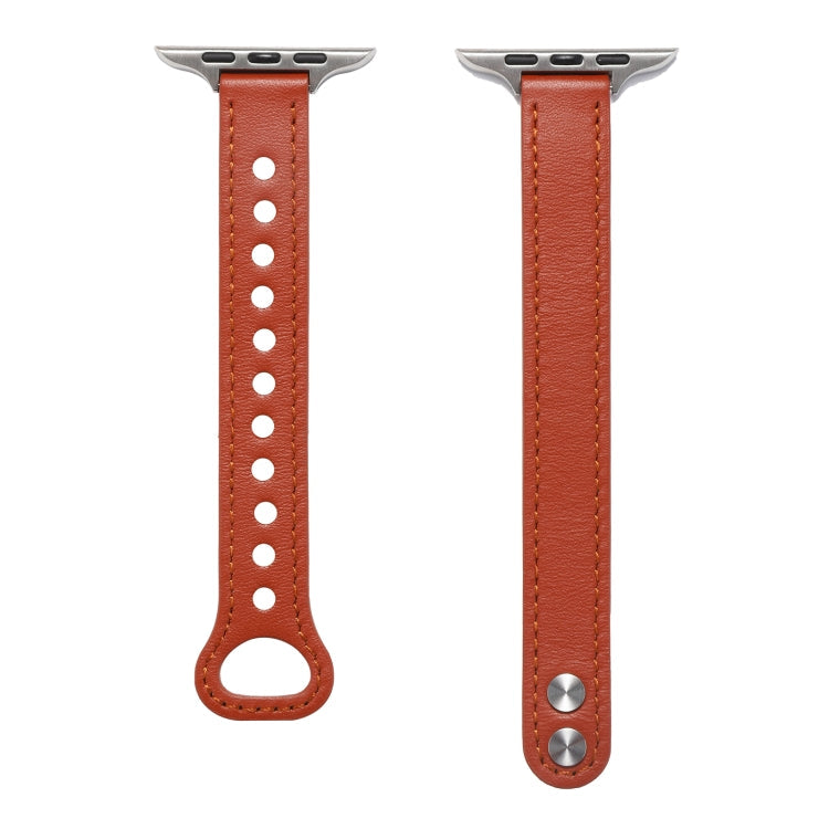 Double Rivets Leather Watchband for Apple Watch Series