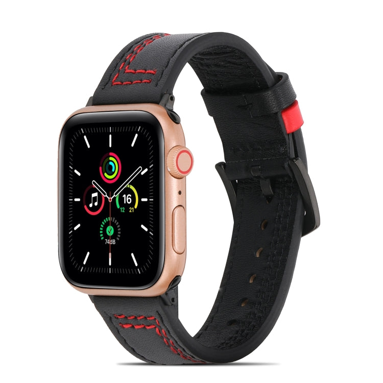 Sewing Matte Leather Watchband for Apple Watch Series