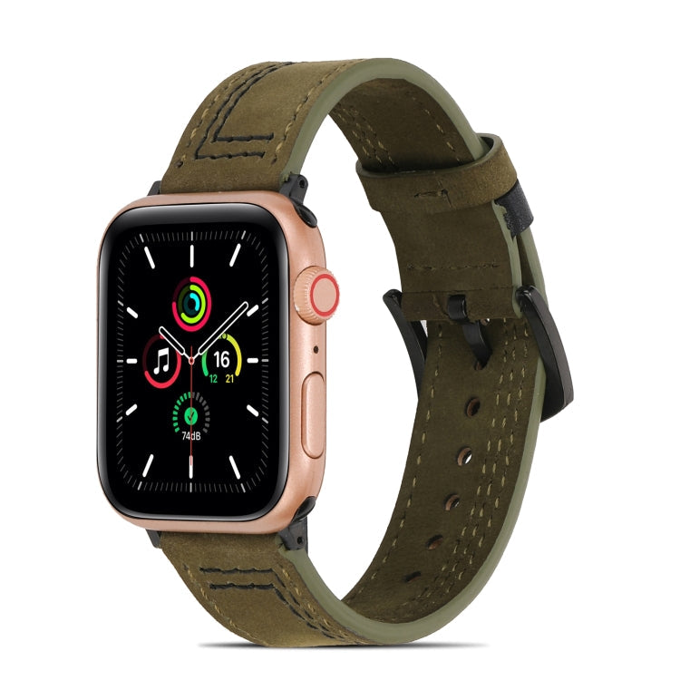 Sewing Matte Leather Watchband for Apple Watch Series