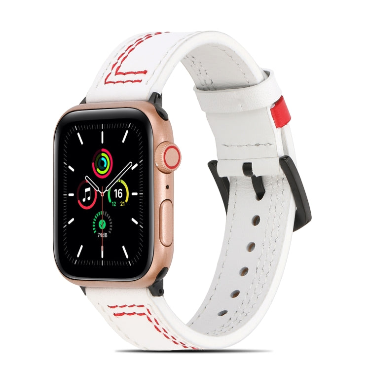 Sewing Matte Leather Watchband for Apple Watch Series