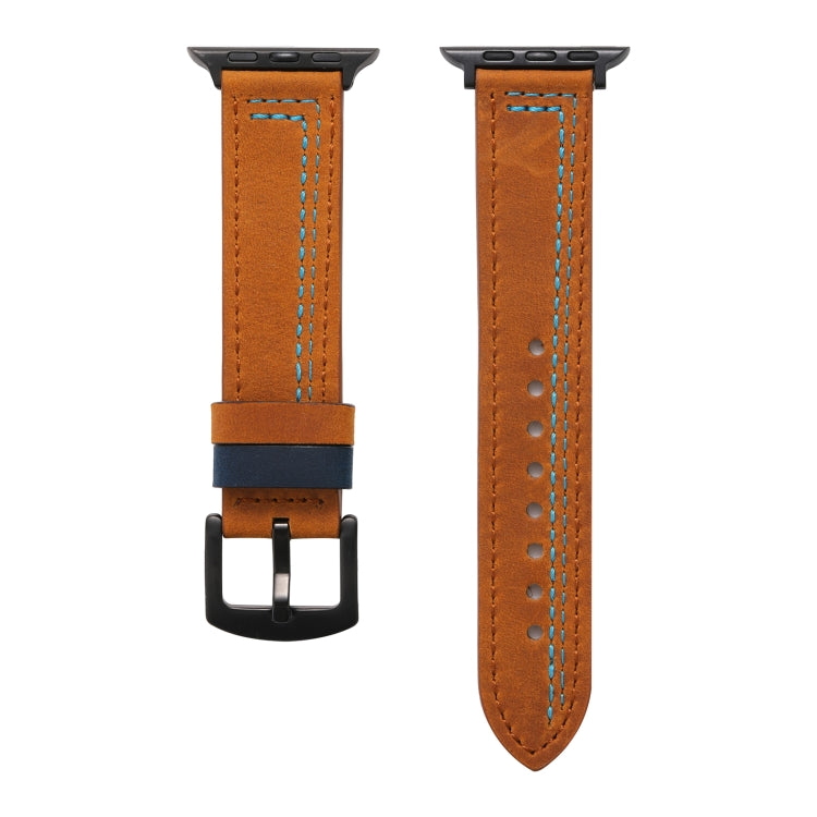 Sewing Matte Leather Watchband for Apple Watch Series