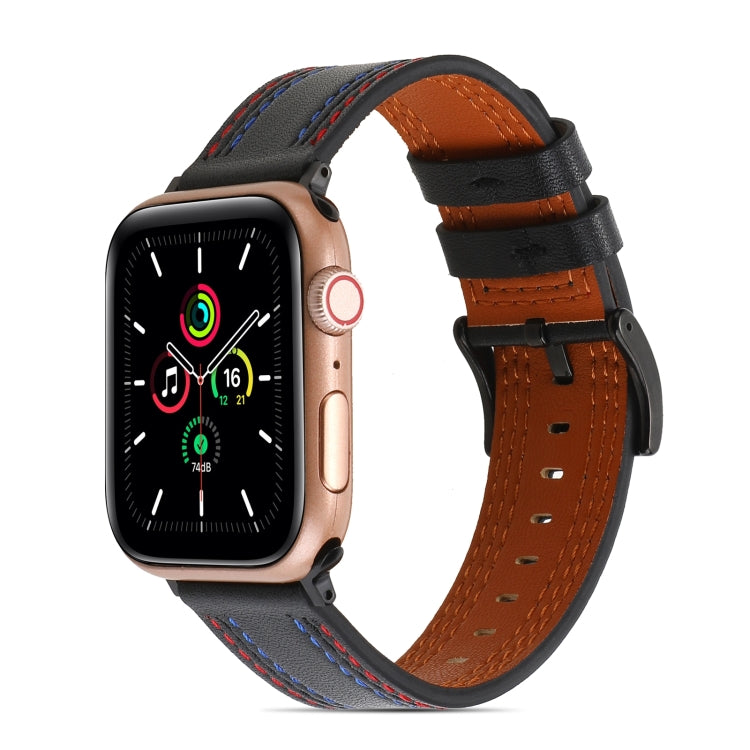 Sewing Matte Leather Watchband for Apple Watch Series