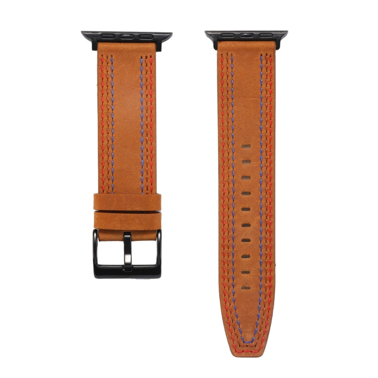 Sewing Matte Leather Watchband for Apple Watch Series