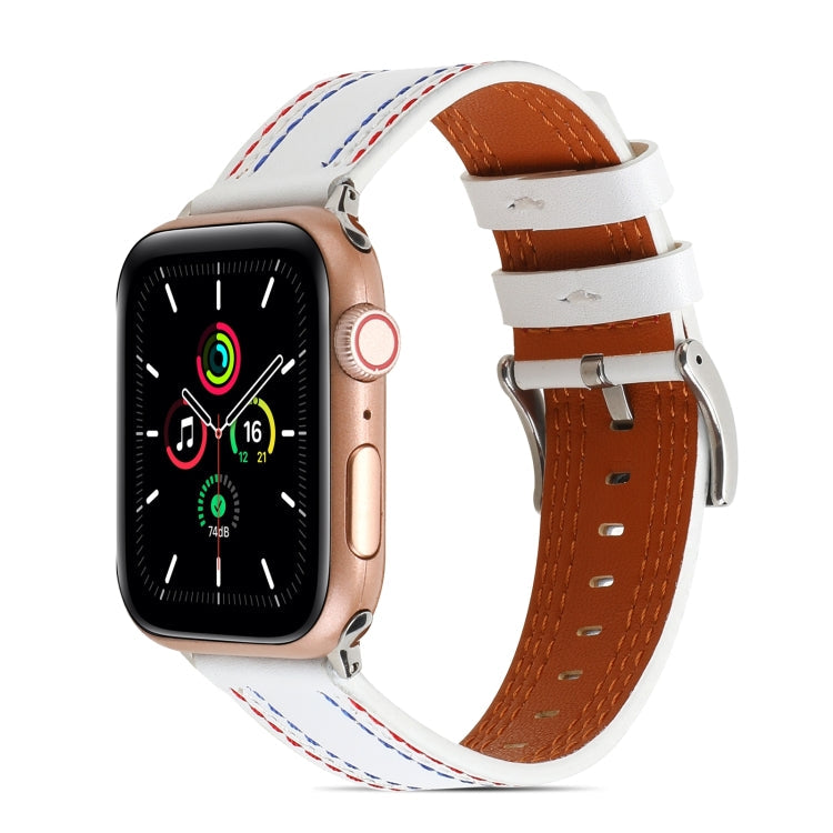 Sewing Matte Leather Watchband for Apple Watch Series