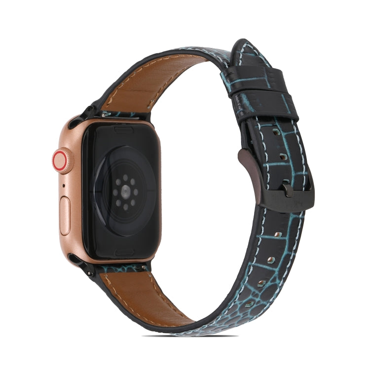 Crocodile Texture Leather Watchband for Apple Watch Series