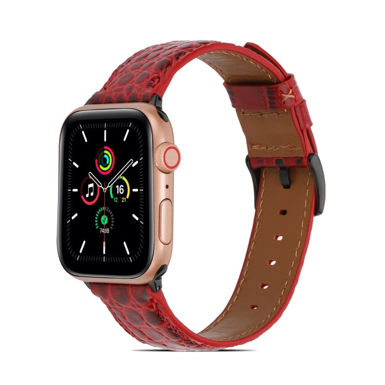 Crocodile Texture Leather Watchband for Apple Watch Series