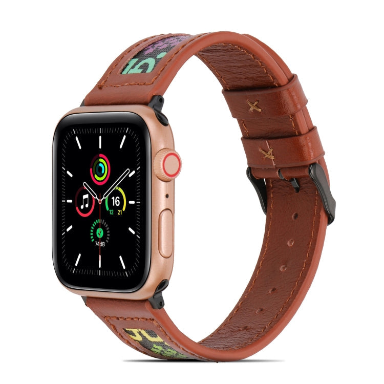 Genuine Leather + GD Knitting Watchband for Apple Watch Series