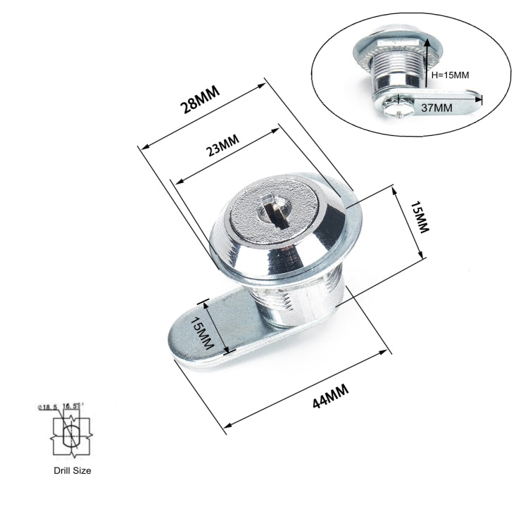 A2922-01 15mm Cylinder Drawer & Cabinet Lock Cam Locks