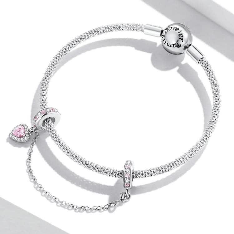 S925 Sterling Silver Heart Zircon Safety Chain DIY Bracelet Necklace Accessories