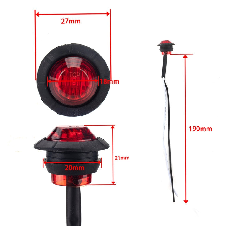 10 in 1 Truck Trailer LED Round Side Marker Lamp