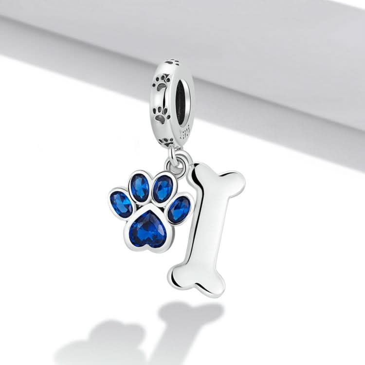 S925 Sterling Silver Dog Paw Bone Pendant DIY Bracelet Necklace Accessories Reluova