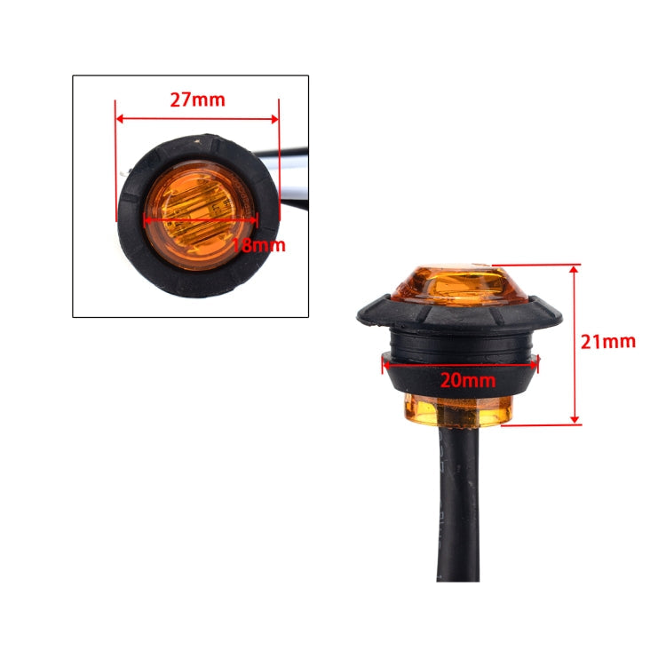 20 in 1 Red + Amber Light Truck Trailer LED Round Side Marker Lamp-Reluova