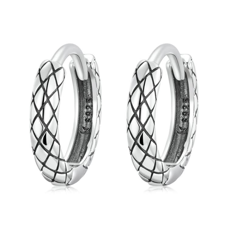 S925 Sterling Silver Snake Texture Ear Buckle Women Earrings Reluova