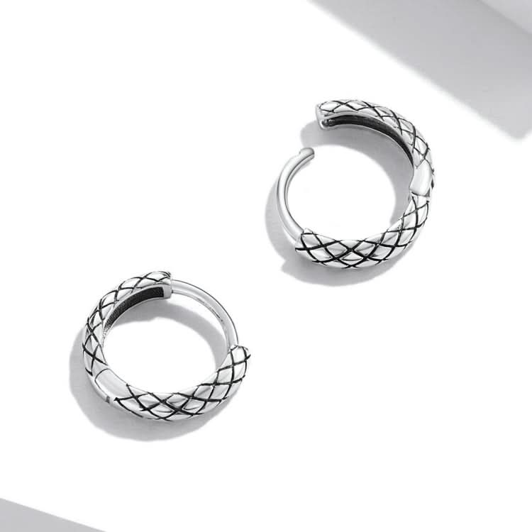 S925 Sterling Silver Snake Texture Ear Buckle Women Earrings Reluova