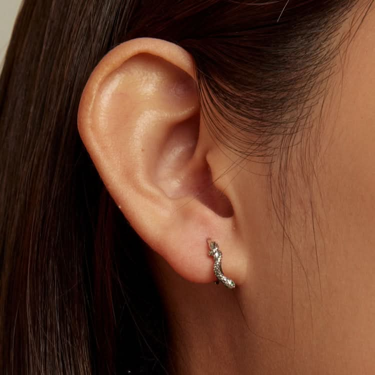 S925 Sterling Silver Snake Ear Buckle Women Earrings