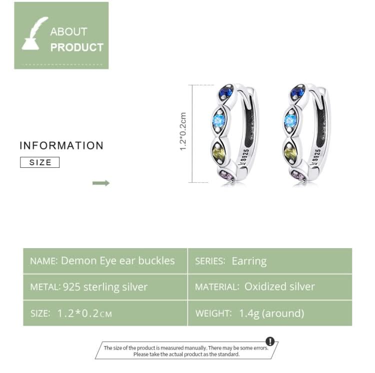 S925 Sterling Silver Devil Eye Zircon Women Earrings Reluova