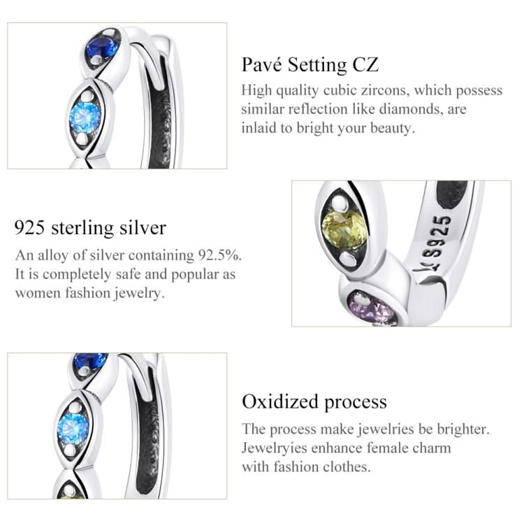 S925 Sterling Silver Devil Eye Zircon Women Earrings Reluova