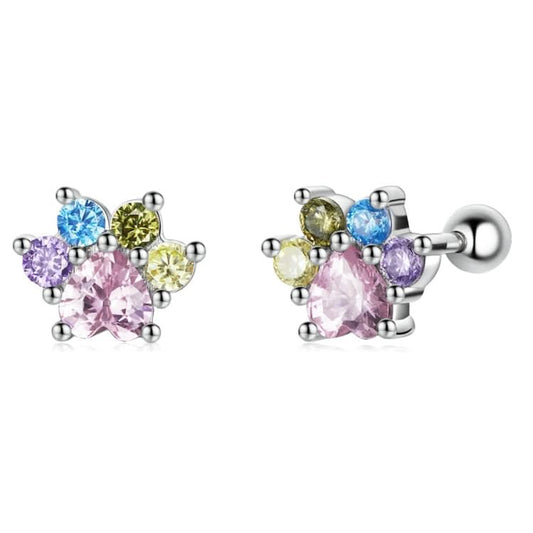 S925 Sterling Silver Color Zircon Cute Claw Ear Stud Women Earrings Reluova