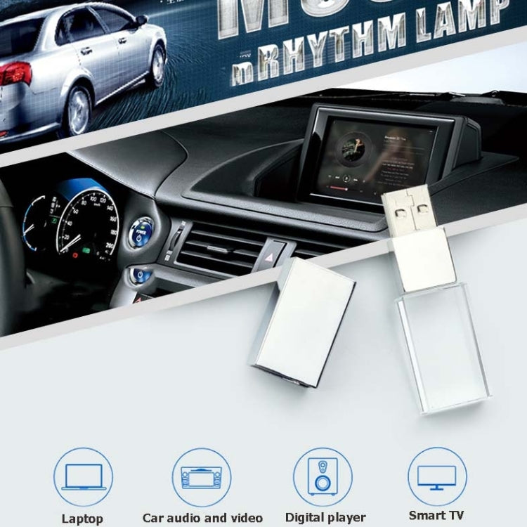 Crystal Flash Light Emitting USB 2.0 Flash Drive Car Music USB Flash Drive