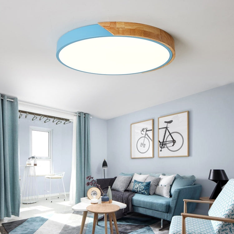 Wood Macaron LED Round Ceiling Lamp, White Light, Series 1