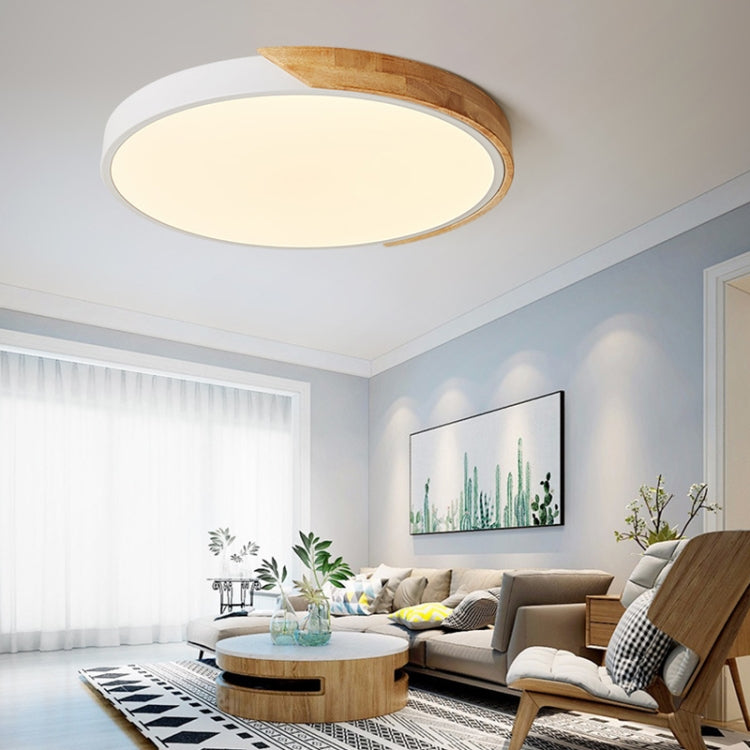 Wood Macaron LED Round Ceiling Lamp, 3-Colors Light, Series 1