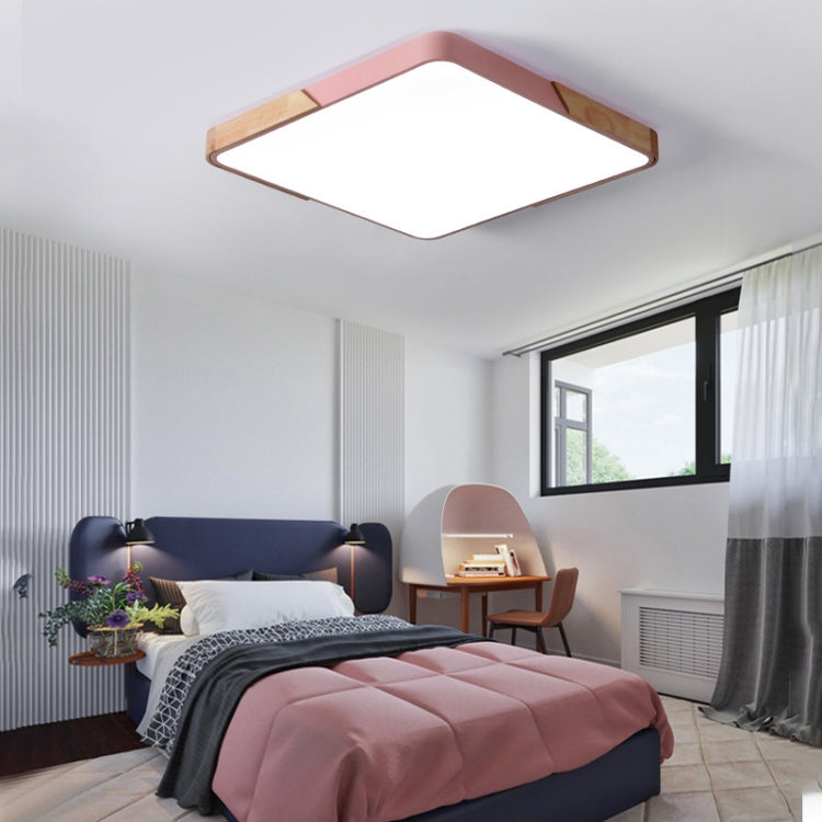 Wood Macaron LED Square Ceiling Lamp, White Light, Series 1