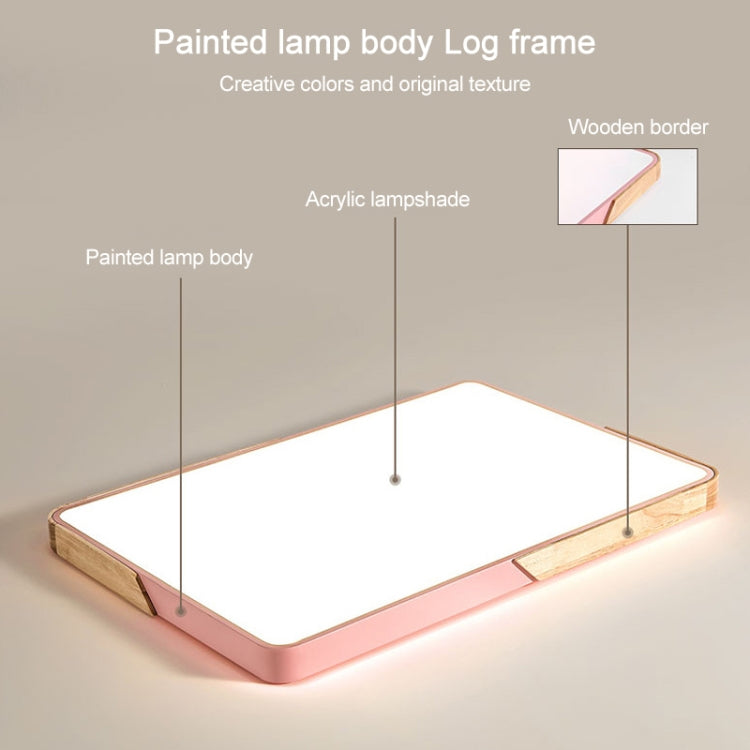 Wood Macaron LED Square Ceiling Lamp, 3-Colors Light, Series 2