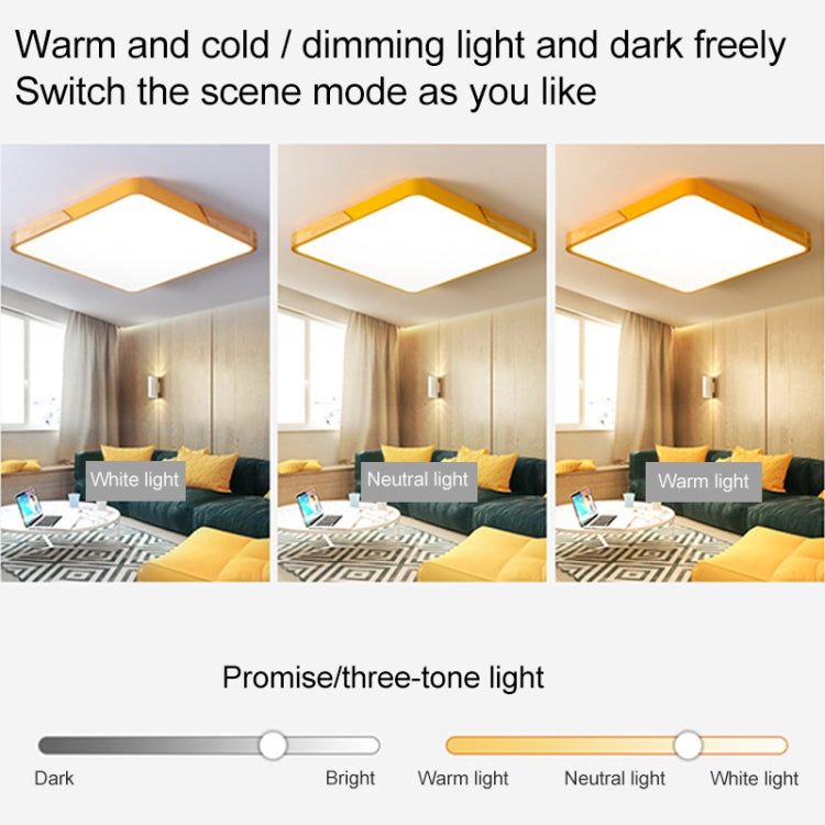 Wood Macaron LED Square Ceiling Lamp, 3-Colors Light, Series 2 My Store