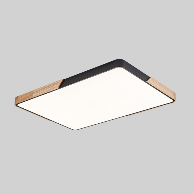 Wood Macaron LED Rectangle Ceiling Lamp, White Light