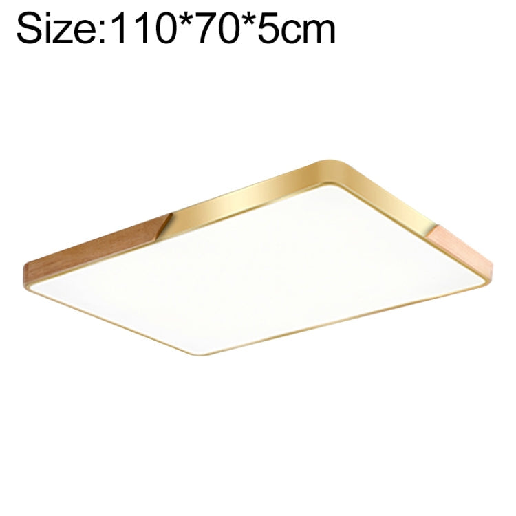 Wood Macaron LED Rectangle Ceiling Lamp, White Light