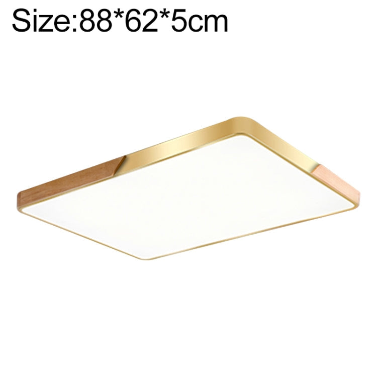 Wood Macaron LED Rectangle Ceiling Lamp, Stepless Dimming