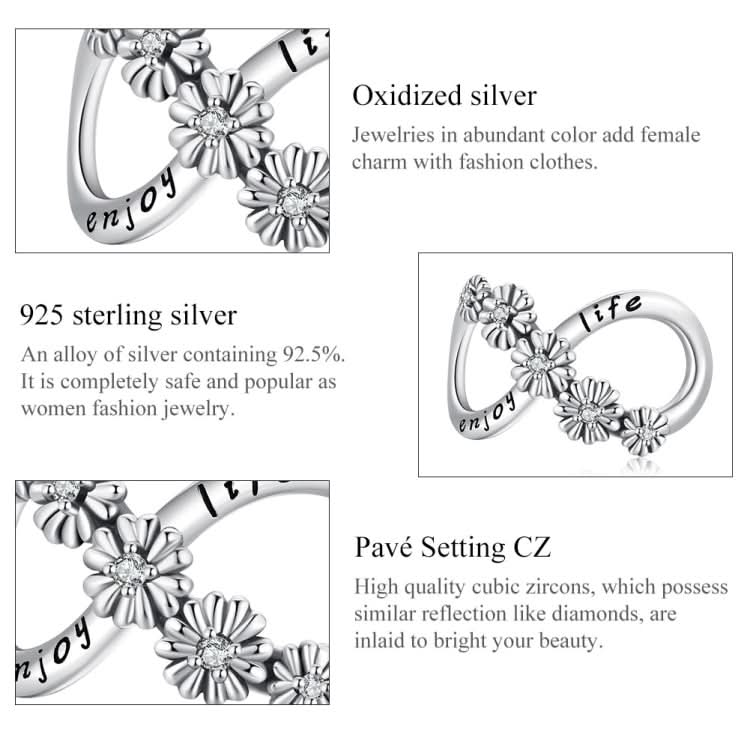 S925 Sterling Silver Infinite Flowers Beads DIY Bracelet Necklace Accessories Reluova