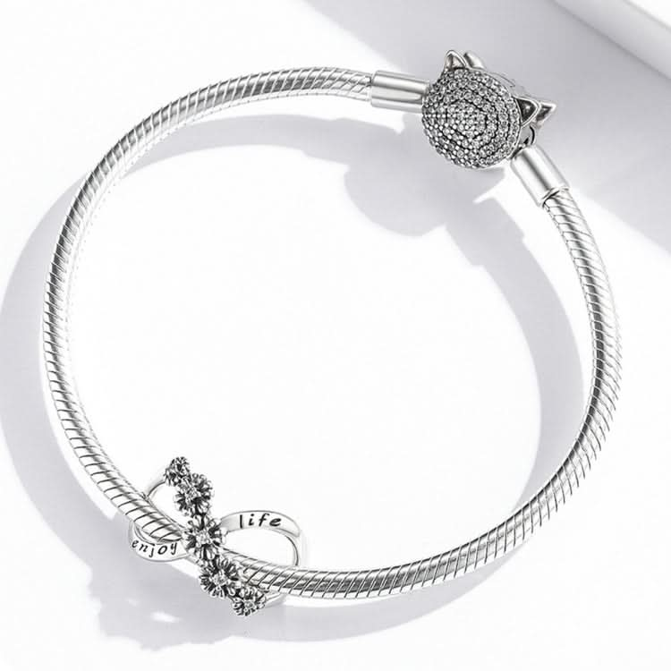 S925 Sterling Silver Infinite Flowers Beads DIY Bracelet Necklace Accessories