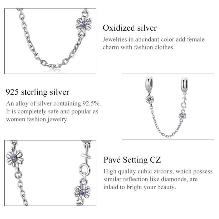 S925 Sterling Silver Retro Flower Safety Chain DIY Bracelet Necklace Accessories Reluova