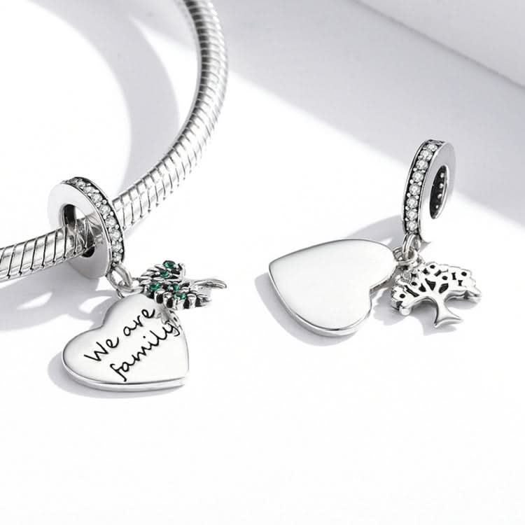 S925 Sterling Silver Heart Life Tree Pendant DIY Bracelet Necklace Accessories