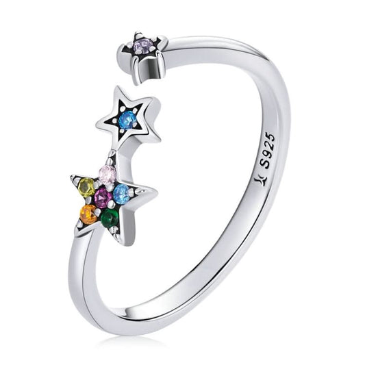 S925 Sterling Silver Star Women Open Ring Reluova