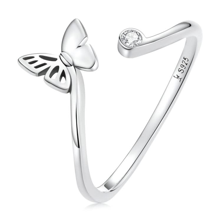 S925 Sterling Silver Butterfly Women Open Ring Reluova