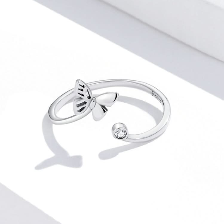 S925 Sterling Silver Butterfly Women Open Ring Reluova