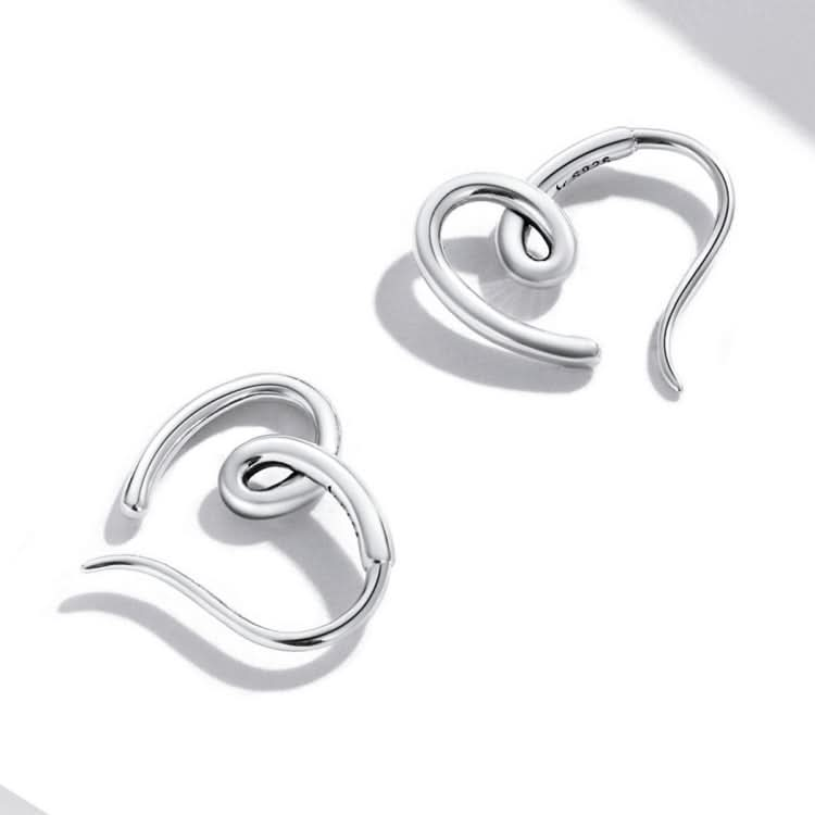 S925 Sterling Silver Simple Heart Ear Stud Women Earrings Reluova