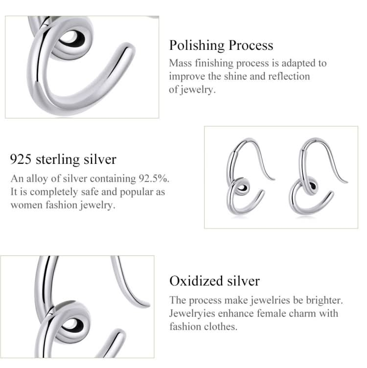 S925 Sterling Silver Simple Heart Ear Stud Women Earrings Reluova