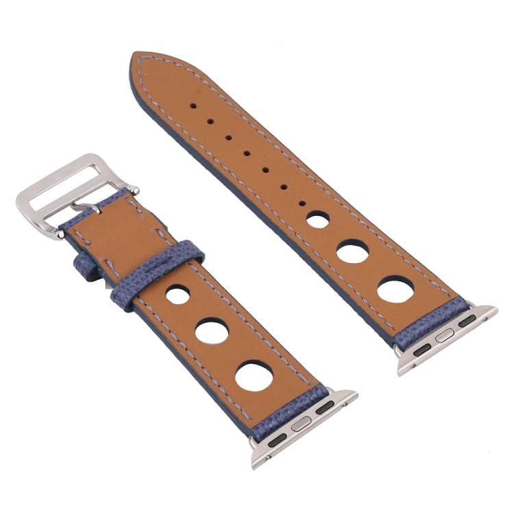 PU Silver Buckle Watchband For Apple Watch Series